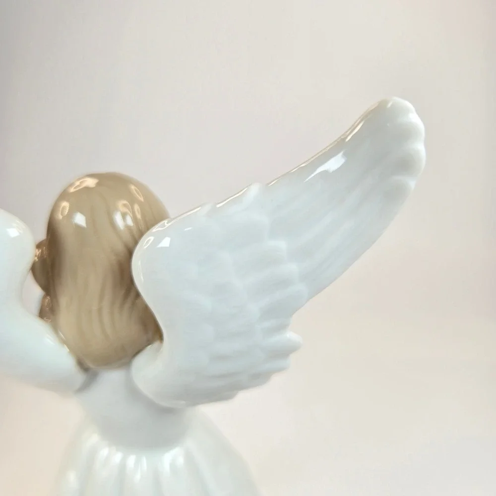 Vintage MINT Lladro Heavenly Harpest 5830 Angel‎ with Lyre Figurine Tree Topper